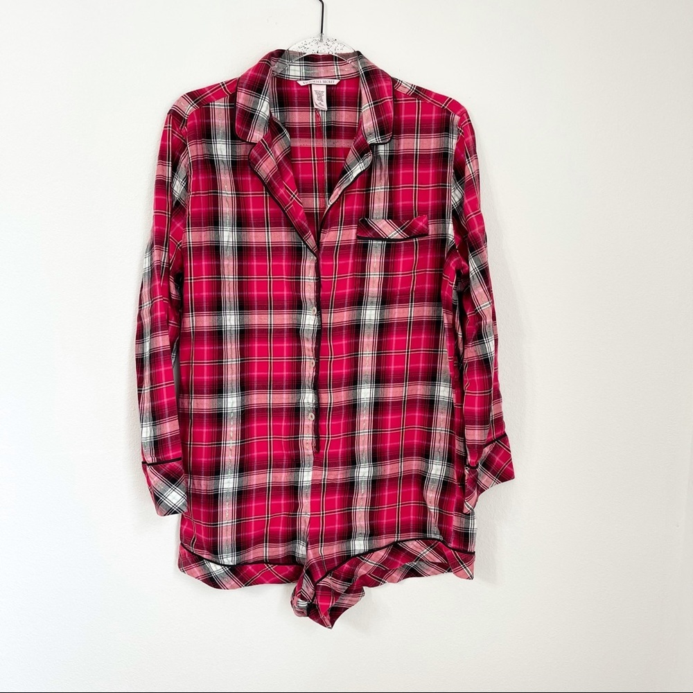 Victoria's Secret Pajamas Jumper Size S Shorts Bodysuit Romper PJ Plaid.